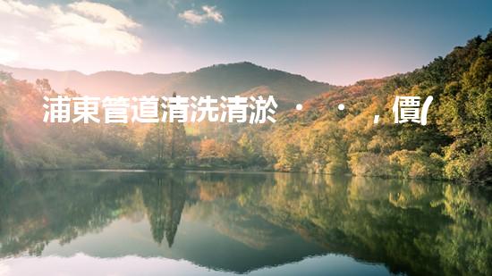 浦東管道清洗清淤，價(jià)格竟然如此驚人！